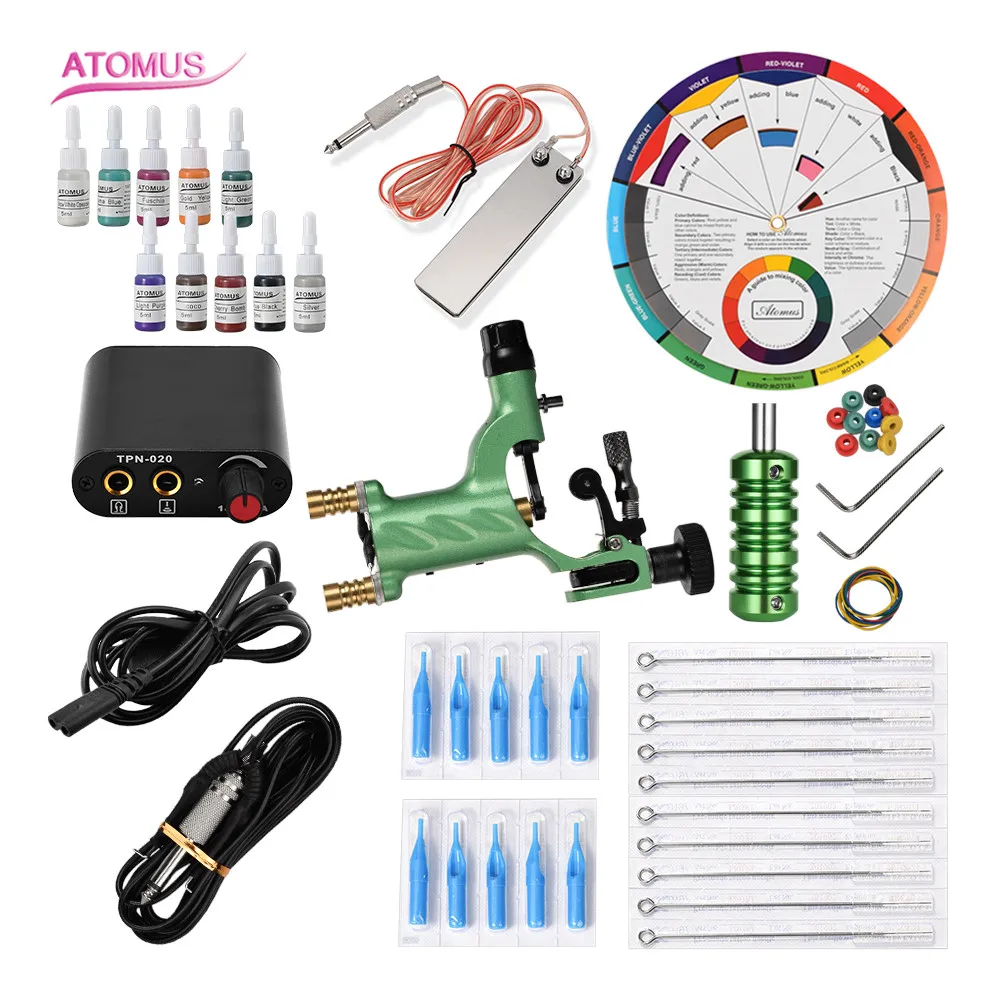 

Tatto Ink Tatoo Maquillaje Permanente Principiante Machine Tatu Tattoo Pedal Set Professional Maquina De Tatuagem Equipo Para