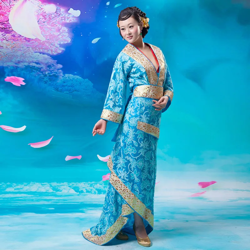 Традиционный китайский танец Hanfu китайское платье костюм династии древние китайцы Тан костюм Для женщин Hanfu Принцесса платья