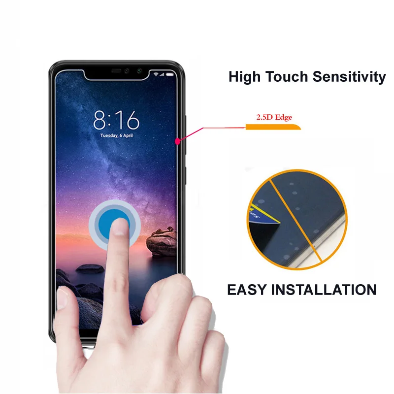 3 шт. для Xiaomi Redmi Note 6 Pro Закаленное стекло Защитная пленка для экрана 9 H для Xiaomi Redmi Note 6 Pro стекло