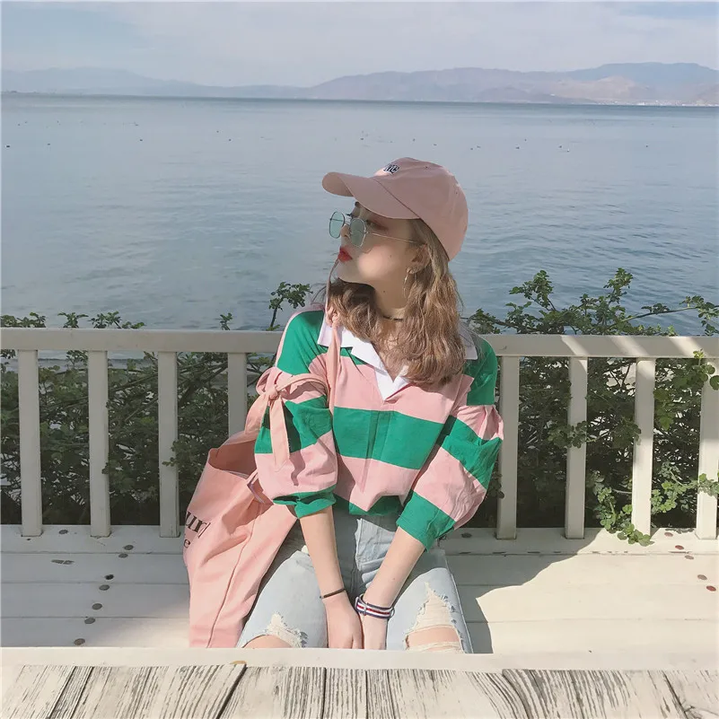 korean polo stripes