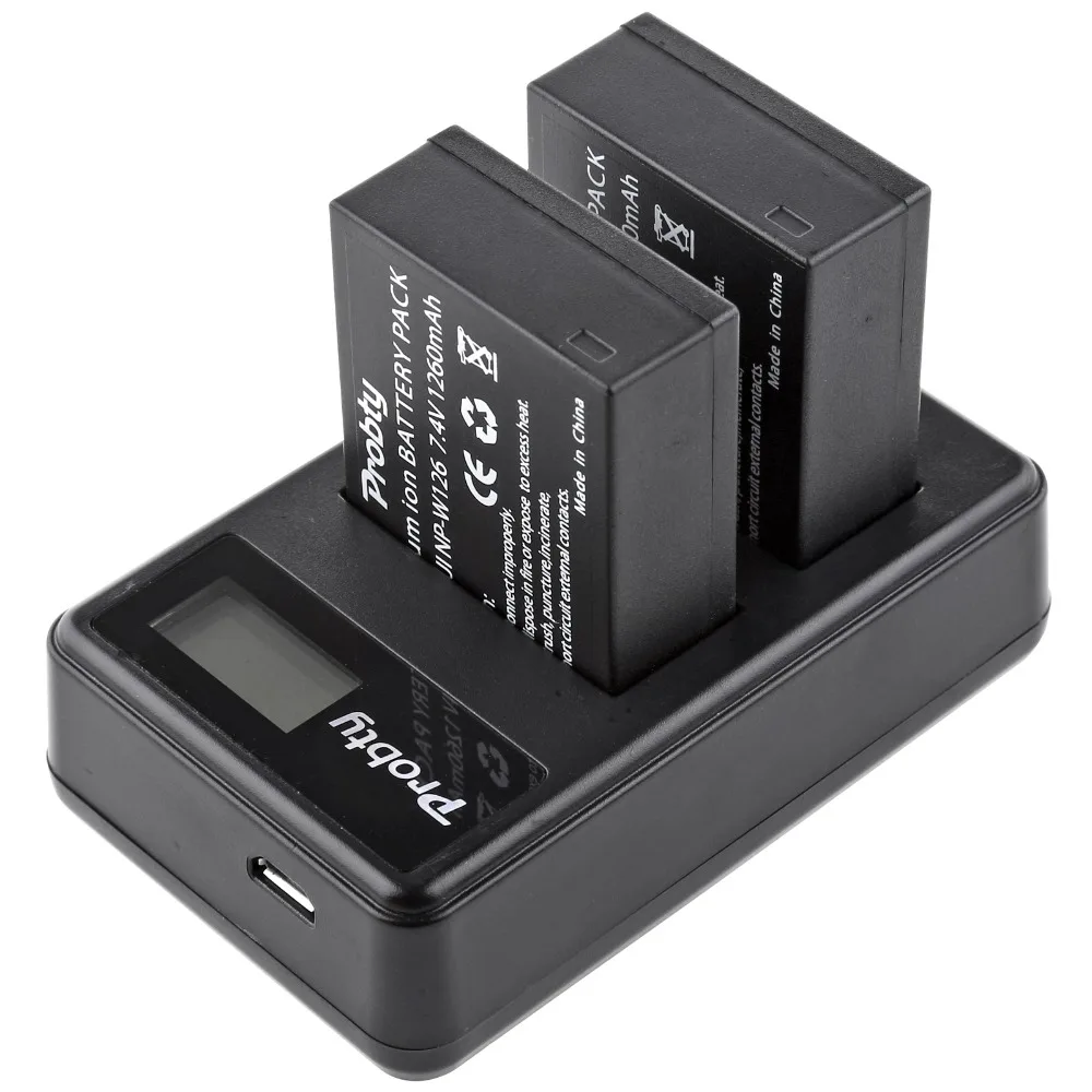 

2Pcs NP-W126 NP W126 Battery + LCD Dual Charger For Fujifilm X100F X-T10 X-T20 X-Pro1 X-Pro2 HS30EXR HS33EXR HS35EXR X-A1 X-A2