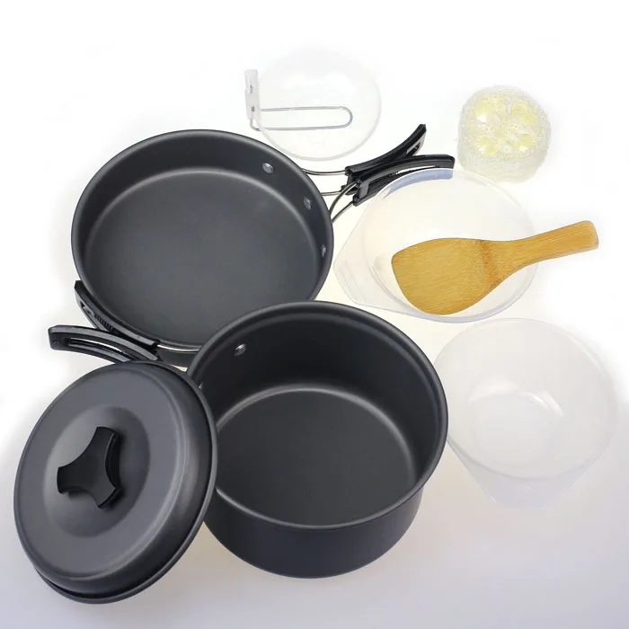 

8pcs Outdoor Camping Cookware Set Backpacking Cooking Picnic Bowl Pot Pan Set Cookware Utensils Travel Tableware Picnic Set