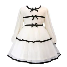 Платье принцессы для свадебного банкета для девочек, вечерние платья с хвостом для девочек, платья с длинными рукавами для девочек