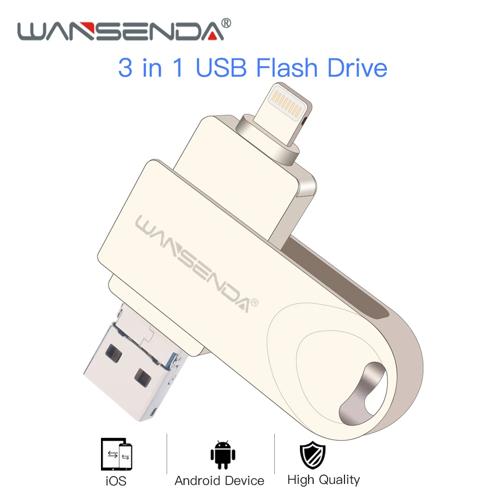 Флеш накопитель WANSENDA USB 3 0 OTG флеш для iPhone/Android 8 ГБ 16 32 64 128 карта 0|USB флэш-накопители|
