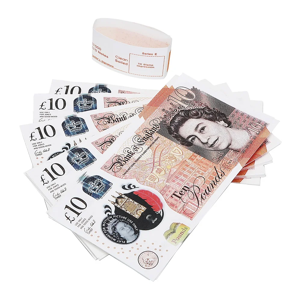 

Wholesale PROP MONEY FAKE UK POUNDS GBP BRITISH ENGLISH BANK 100 10 NOTES FOR Monopoly Money Gun,Cash Cannon,Advertising