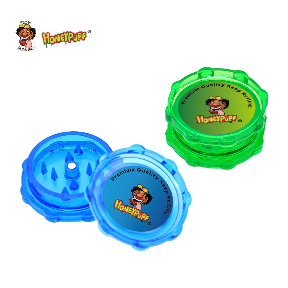 70MM Portable Octagon Spice Mill Plastic Herb Grinder Shark Teeth 2 Part Crusher