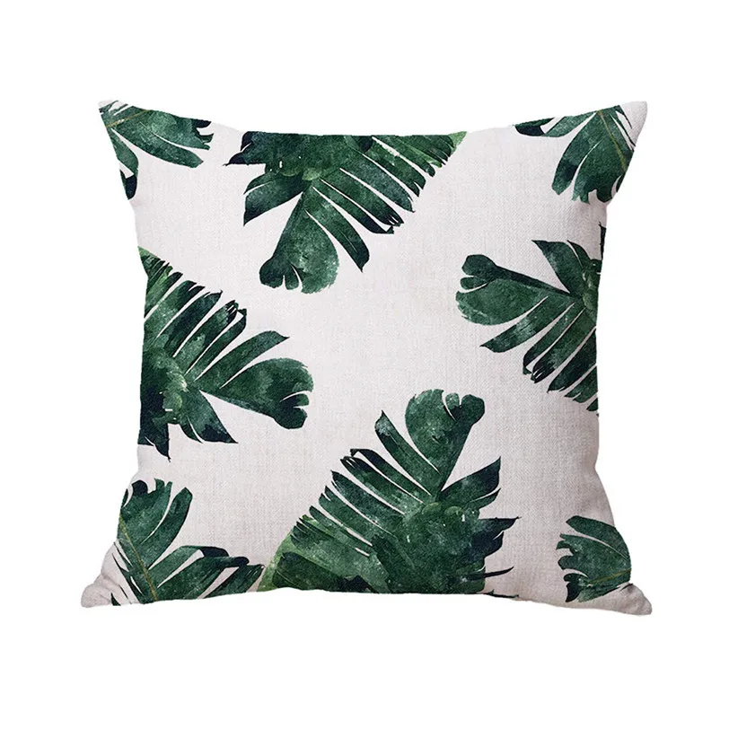 4pcs/lot Tropical Leaves Plants Throw Pillow Covers Fall Decorative Couch Pillow Cases Cotton
