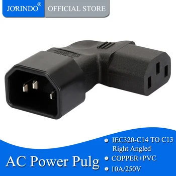 

JORINDO IEC320 C14 TO C13, Right Bend Power Adapter IEC320 C13 To C14 Right Bend Connector Male ToFemale Chassis Conversion Plug