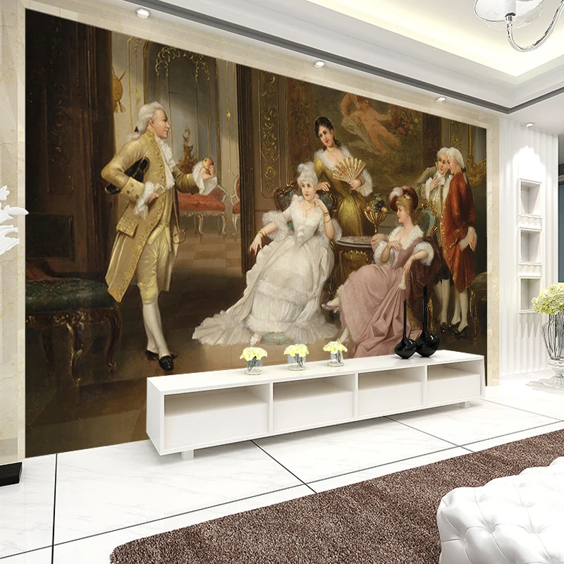 

JiaSheMeiJu Custom 4D Photo Mural Wallpaper European People Classic Style TV Backdrop Wall Paper Living Room Bedroom Home Decor