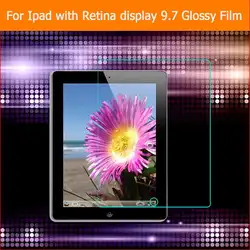 Высокая Очистить Глянцевая Экран протектор Плёнки для iPad с Retina дисплей 9.7 дюймов спереди HD ЖК-дисплей Экран защитный Плёнки + чистой тканью