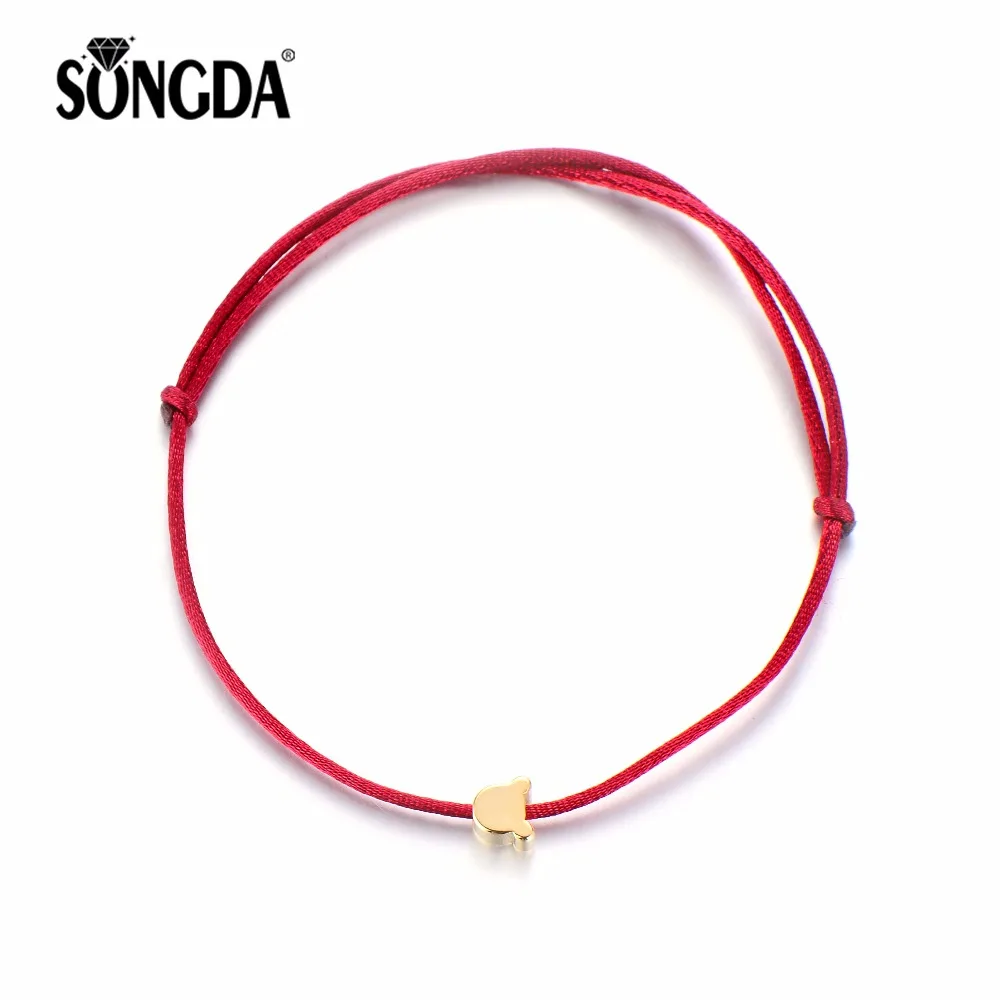 

SONGDA Cute Bear Charms Bracelet Red String Thread Rope Bracelets & Bangles Handmade Jewelry Family Best Gift for Women Children