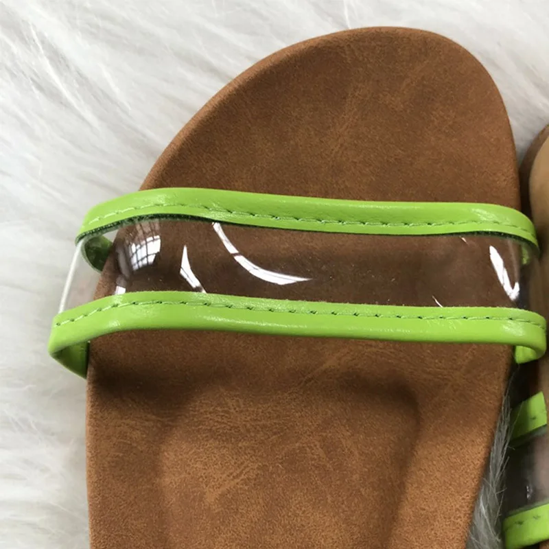 2019 New Women Slippers Summer Flat Transparent Jelly Slides Open Toe Buckle Strap Flip Flops Female Outdoor Slip On Beach Shoes