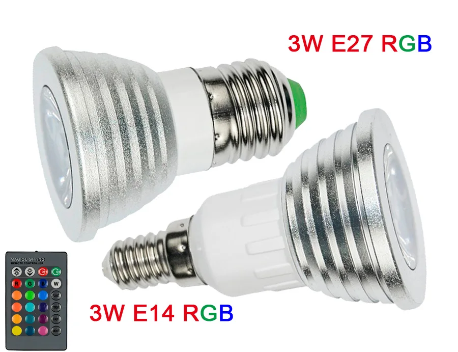 3 Вт, 5 Вт, 7 Вт, 10 Вт, RGB led лампа, светильник, E14, E27, пузырьковый шар, лампа, AC85-265V, волшебный праздник, bombilla, Светодиодный точечный светильник, лампа+ ИК-пульт дистанционного управления