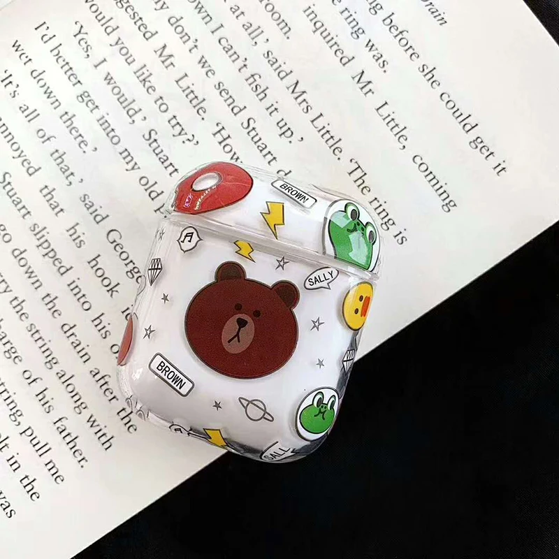Cartoon Bear Earphone Case for Airpods 1 Cover Protective Earbuds Skin for Airpods 2 Cases Cute Pattern Carrying Bag for Airpods (2)