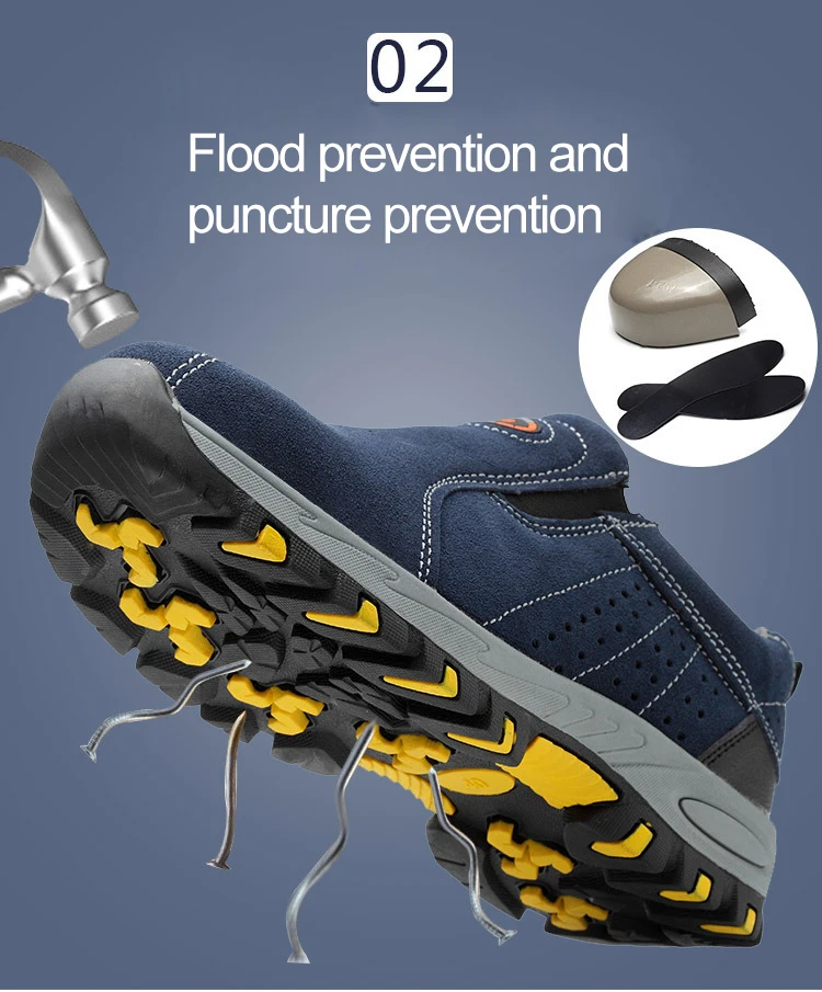 Защитная Рабочая обувь со стальным носком для мужчин; коллекция 2019 года; летние дышащие ботинки без застежки для работы; повседневные