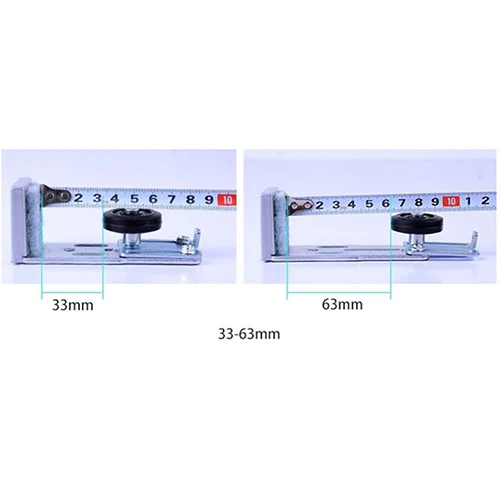 2 шт./лот Регулируемая верхняя подвесная раздвижная бескаркасная дверь из стекла и дерева напольная направляющая роликовое колесо линейное направление - Цвет: 36-63mm Brush