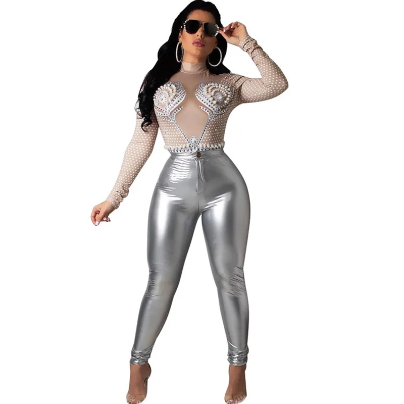 

Plus Size Punk Black Faux PU Leather Pencil Pants Women Trousers Stretch Legging Streetwear Velvet Warm High Waist Pants Winter