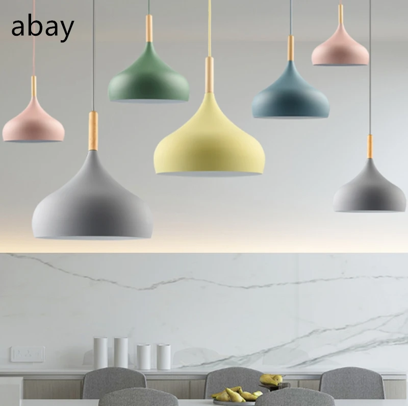 

Pendant Light lamp Creative Restaurant lampshade Kitchen Island Living Room Coffee Shop Modern Hanging Lighting Colorful Macaron
