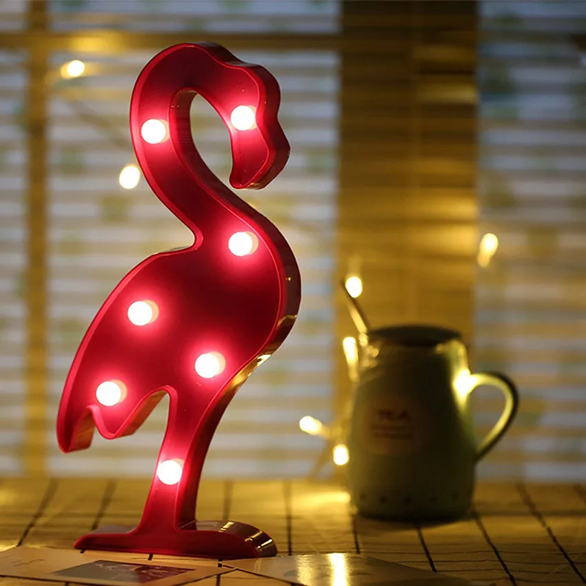 3D LED Flamingo Night Lights Flamingo Cactus Pineapple Christmas