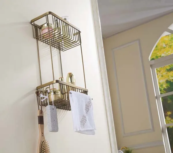 NEW Europe classic style Bathroom Antique Brass Corner Shelf Shower