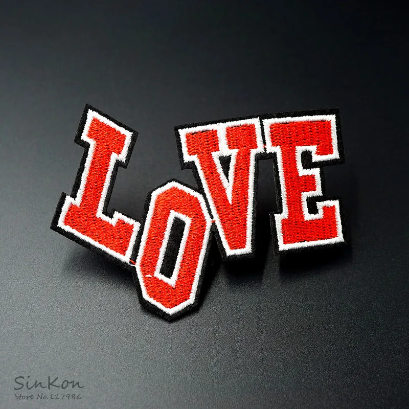 LOVE Size: 6 0x8 2 см DIY нашивки тканевые Вышитые Симпатичные значки хиппи железные