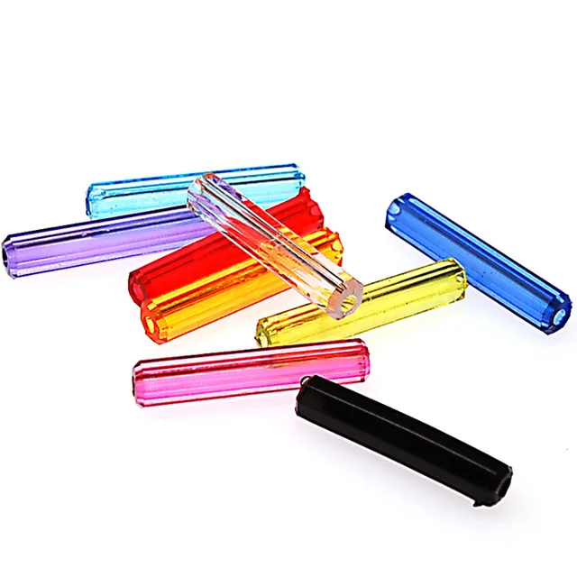 Buy Transparent Acrylic Tube Loose Beads 24x5mm Faceted Tube Beads Plastic Tube