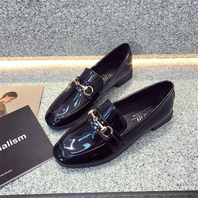 

Spring/Autumn Casual Flats Shoes Woman Low Heels Fashion Platform Female Shoes Chunky Round Toe Footwear Oxford Women Shoes
