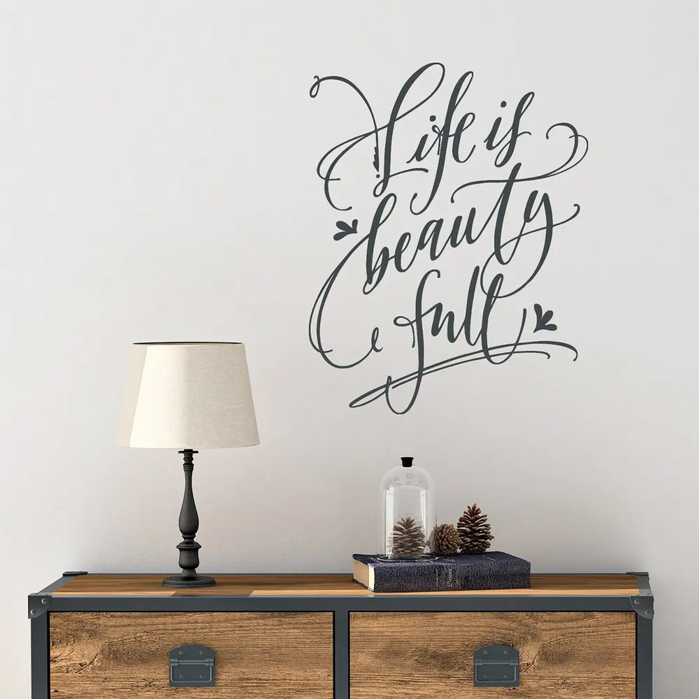 Life is Beauty Full Vinyl Wall Decal Inspirational Quote ...