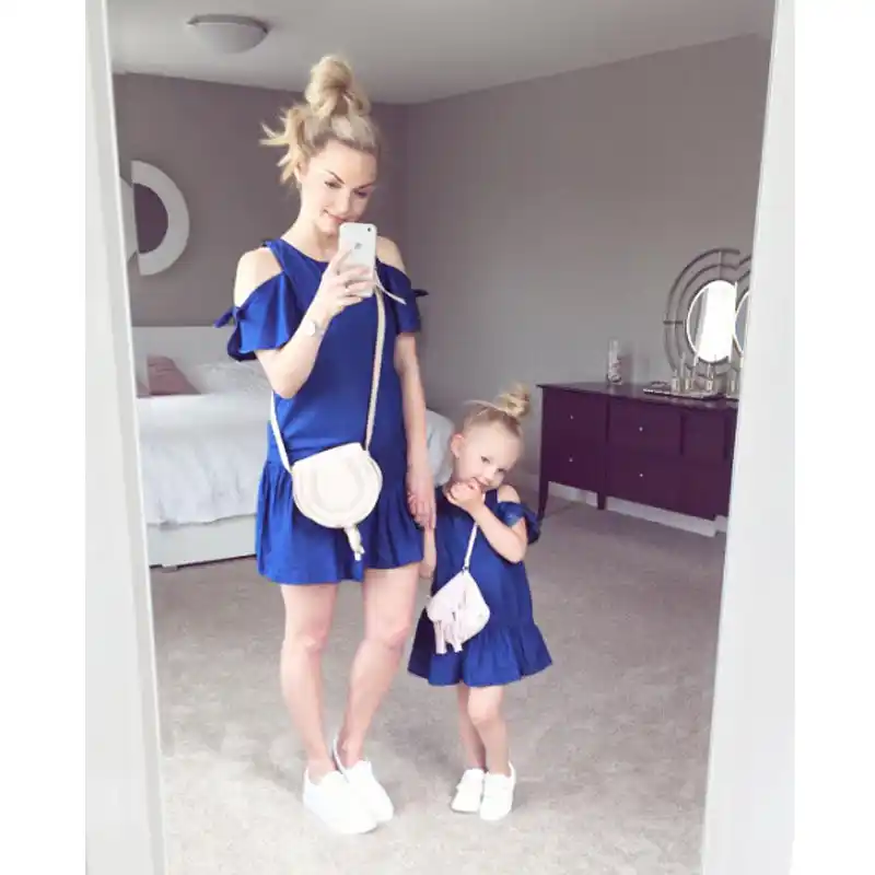 mom and baby girl matching dress