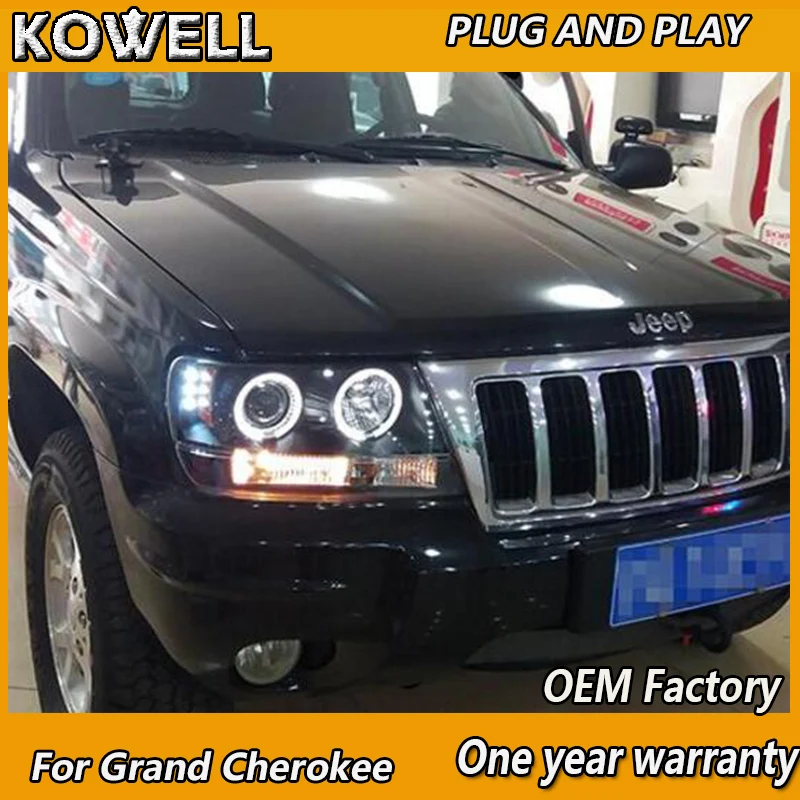 KOWELL стайлинга автомобилей для Jeep Grand Cherokee 1999 2004 светодиодный головной светильник