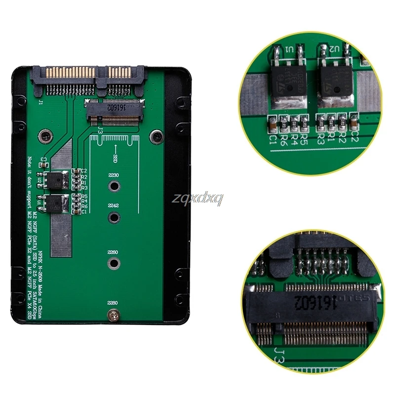 Для B+ M Key Socket 2 M.2 NGFF SSD до 2," SATA адаптер карты с алюминиевым 7 мм чехол и Прямая поставка