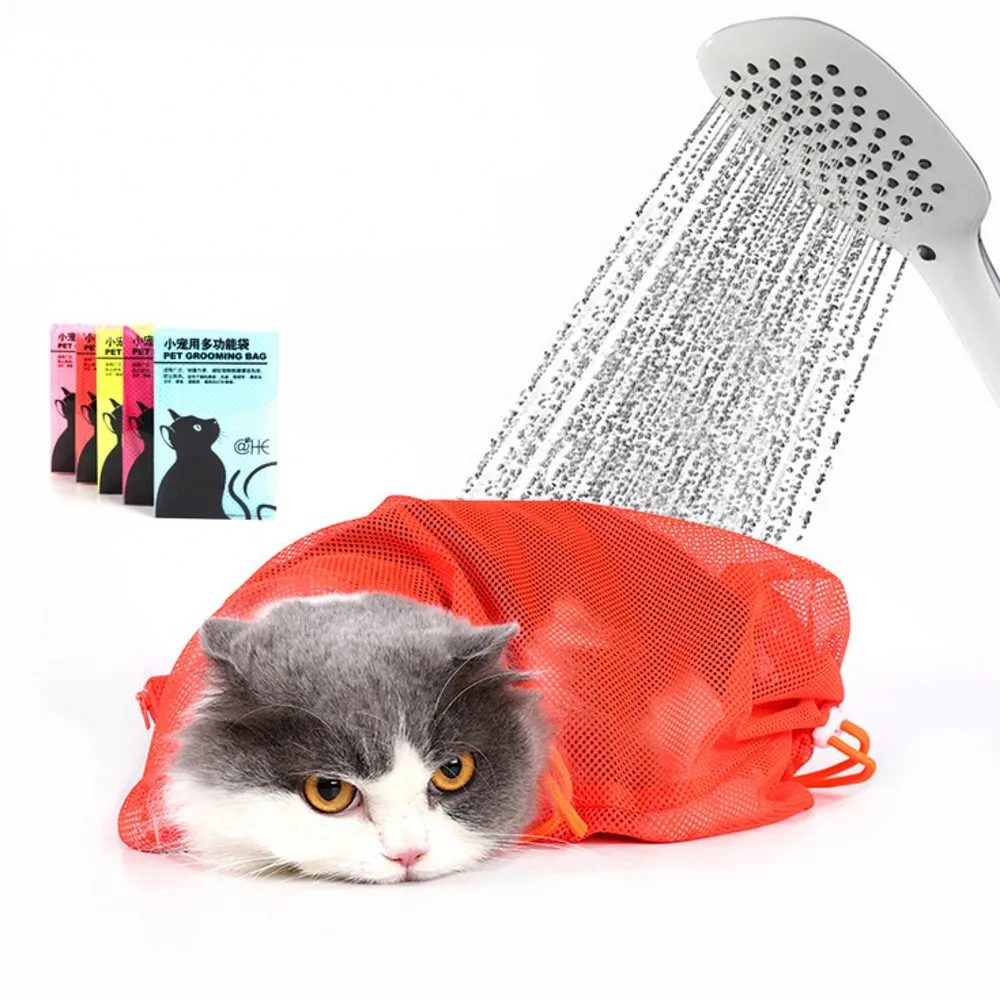 Mesh Washing Cat Bags Adjustable Multifunctional Pet Nail Trimming Cleaning Scratch Prevention Bags Cat Grooming Bag Mesh Washing Cat Bags Adjustable Multifunctional Pet Nail Trimming Cleaning Scratch Prevention Bags Cat Grooming Bag