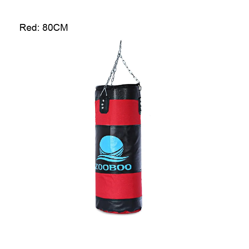 ZOOBOO 60-100 см боксерские песочницы ударные падение пустые пробивая мешок с цепью и крюком Муай Тай ММА тренировочный удар цель - Цвет: 80 cm Red