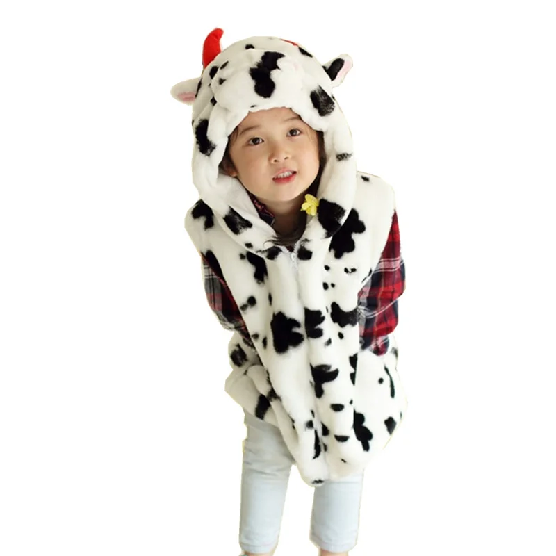 DOUBCHOW Baby Clothing Cute Animal Vest Unisex Children's Cartoon Cow Winter Hooded Kids Girls Boys Cosplay Costume Outwear Coat DOUBCHOW Baby Clothing Cute Animal Vest Unisex Children's Cartoon Cow Winter Hooded Kids Girls Boys Cosplay Costume Outwear Coat