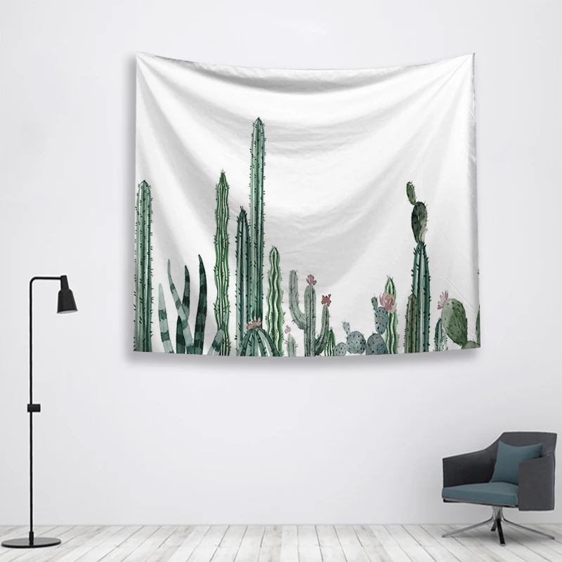 Гобелен с изображением хиппи кактуса, настенный гобелен, настенный гобелен, настенное одеяло, гобелен на окно, настраиваемый изголовье, вязаный кактус