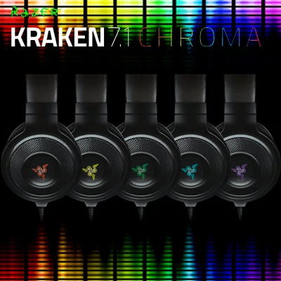 Kraken 7.1 Chroma - Surround Sound Gaming Headset Synapse 2.0 Brand new Headphone Fast &amp Free shipping | Электроника