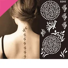 1 шт. Временная Аэрограф Henna трафарет для Для женщин Средства ухода за кожей живопись Водонепроницаемый жизни Дерево Узор татуировки трафарета ноги руки инструмент j9