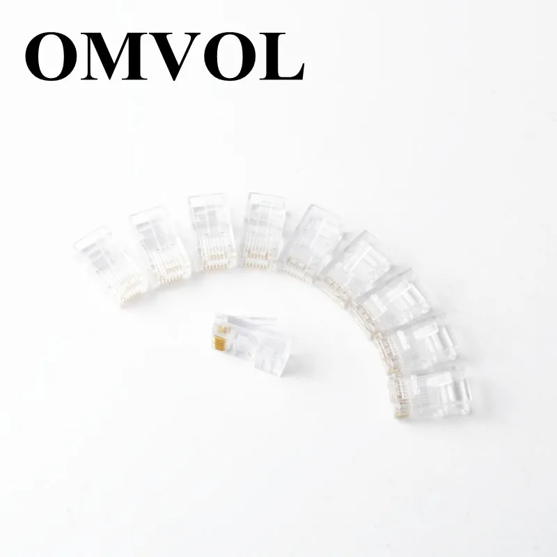 Латунные булавки! RJ45 8P8C модульный разъем Сетевые штекеры 8 Pin CAT5 сетевой