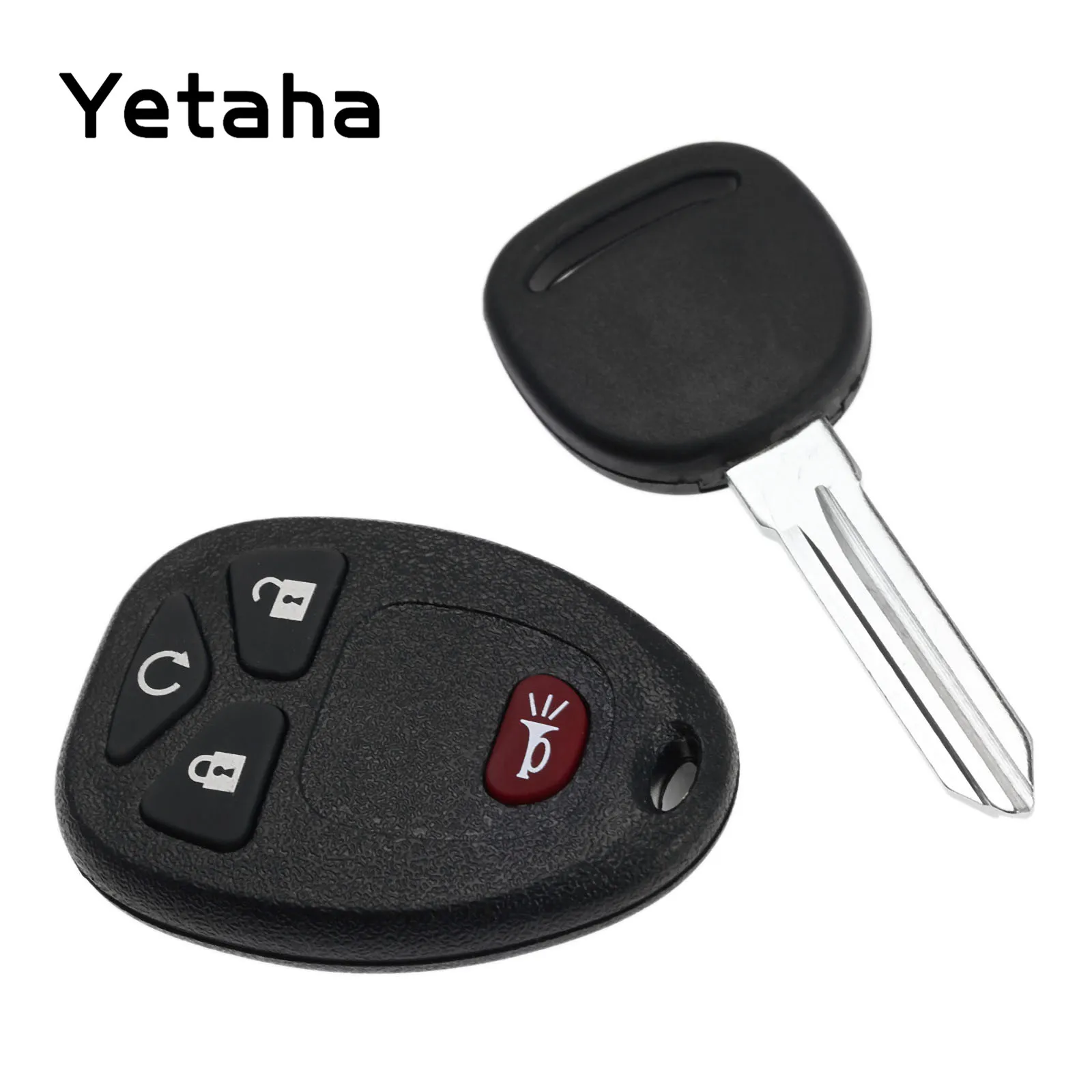 

Yetaha Keyless Remote Key 4 Button + Uncut Ignition Replacement Key For GMC Chevrolet Express Suzuki XL-7 15913421