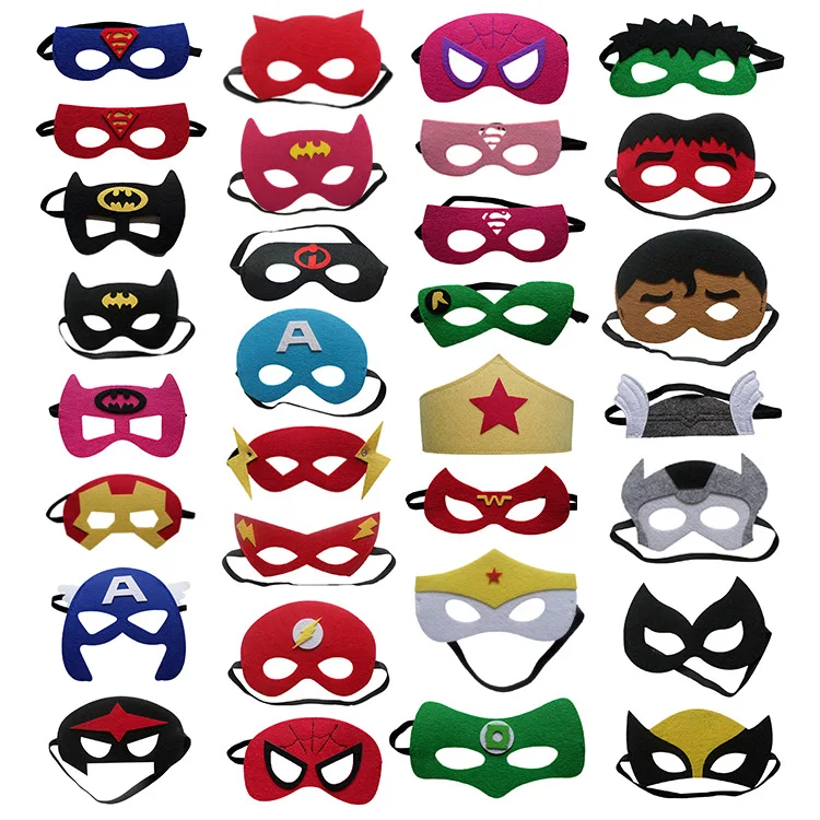 

Superhero Mask for Kids Halloween Cosplay Masks Superman Batman Spiderman Hulk Thor IronMan Flash Christmas Party Costumes Masks