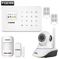 FUERS G18 Беспроводной GSM дома охранной сигнализации Системы DIY Kit приложение Управление двери Сенсор камера с детектором движения