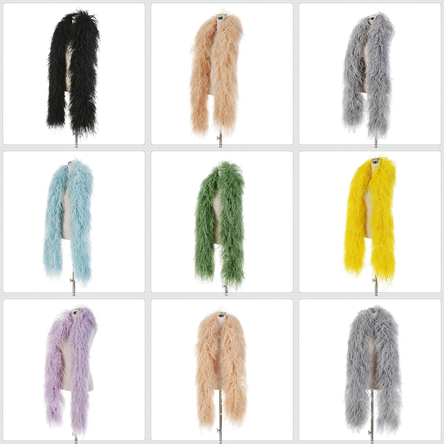 

Fashion 2 meters High quality 10ply Thick Ostrich feather boa width 28-30cm Ostrich Strip Wedding Party Dance Show Decoration