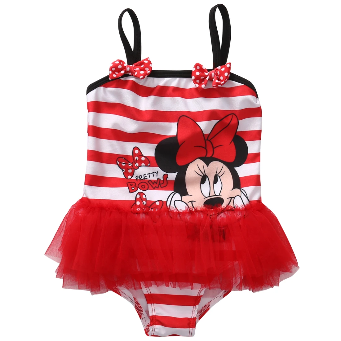 Одна деталь новая летняя футболка для маленьких девочек с Минни-Маус Купальник "Мышка" бикини Купальный костюм купальный костюм ванный комплект - Цвет: a
