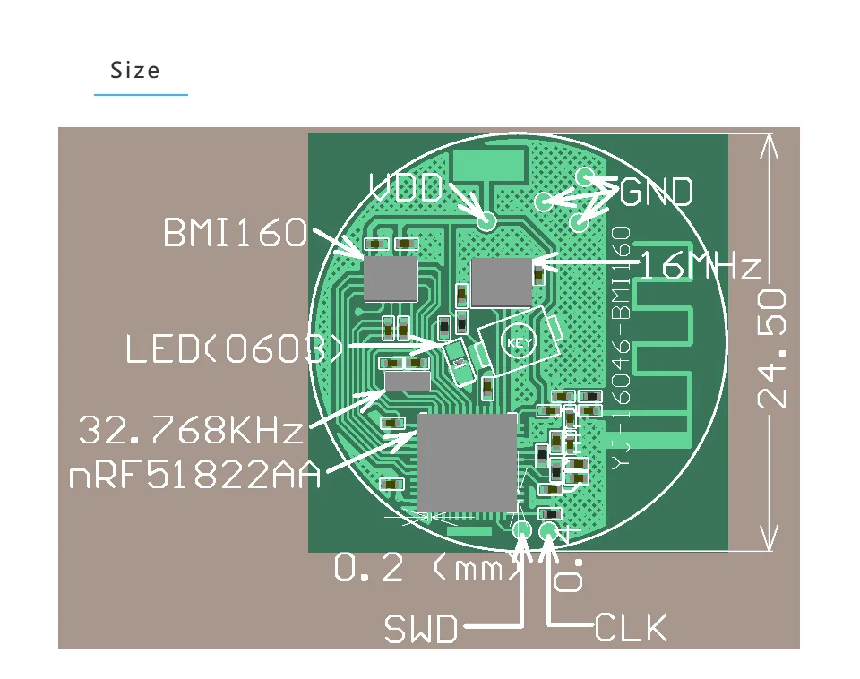 NRF51822 чип Bosch BMI160 гироскоп Датчик: датчик ускорения