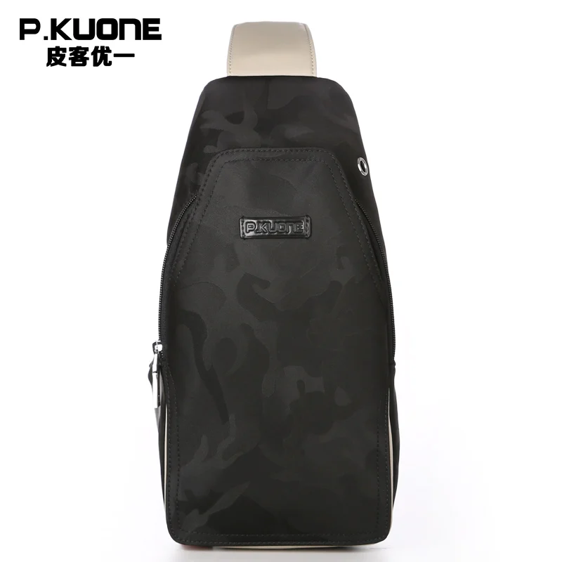 

P.KUONE Luxury Men Chest Bag Famous Brands Chest Pack Handbags Messenger Military Shoulder Crossbody Bag Casual Travel Men Bag