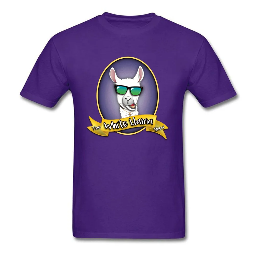 The White Llama Show T Shirt for Men Casual Autumn Tees Short Sleeve Funny Simple Style Clothing Shirt Crewneck 100% Cotton The White Llama Show purple
