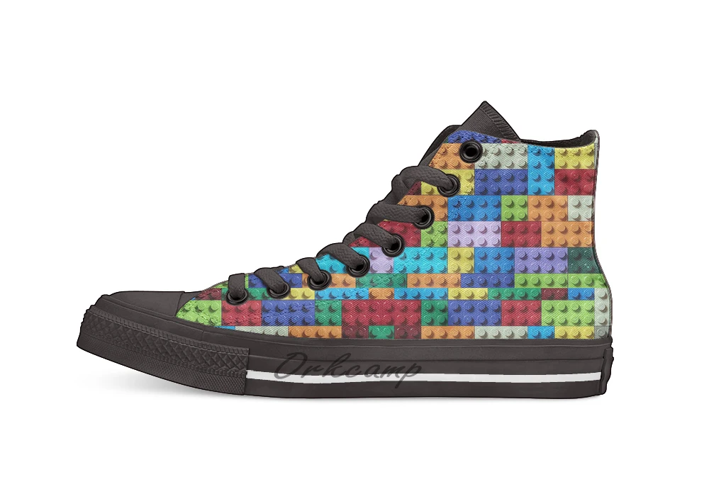 

Lego Print Casual High Top Canvas shoes sneakers For Drop shipping