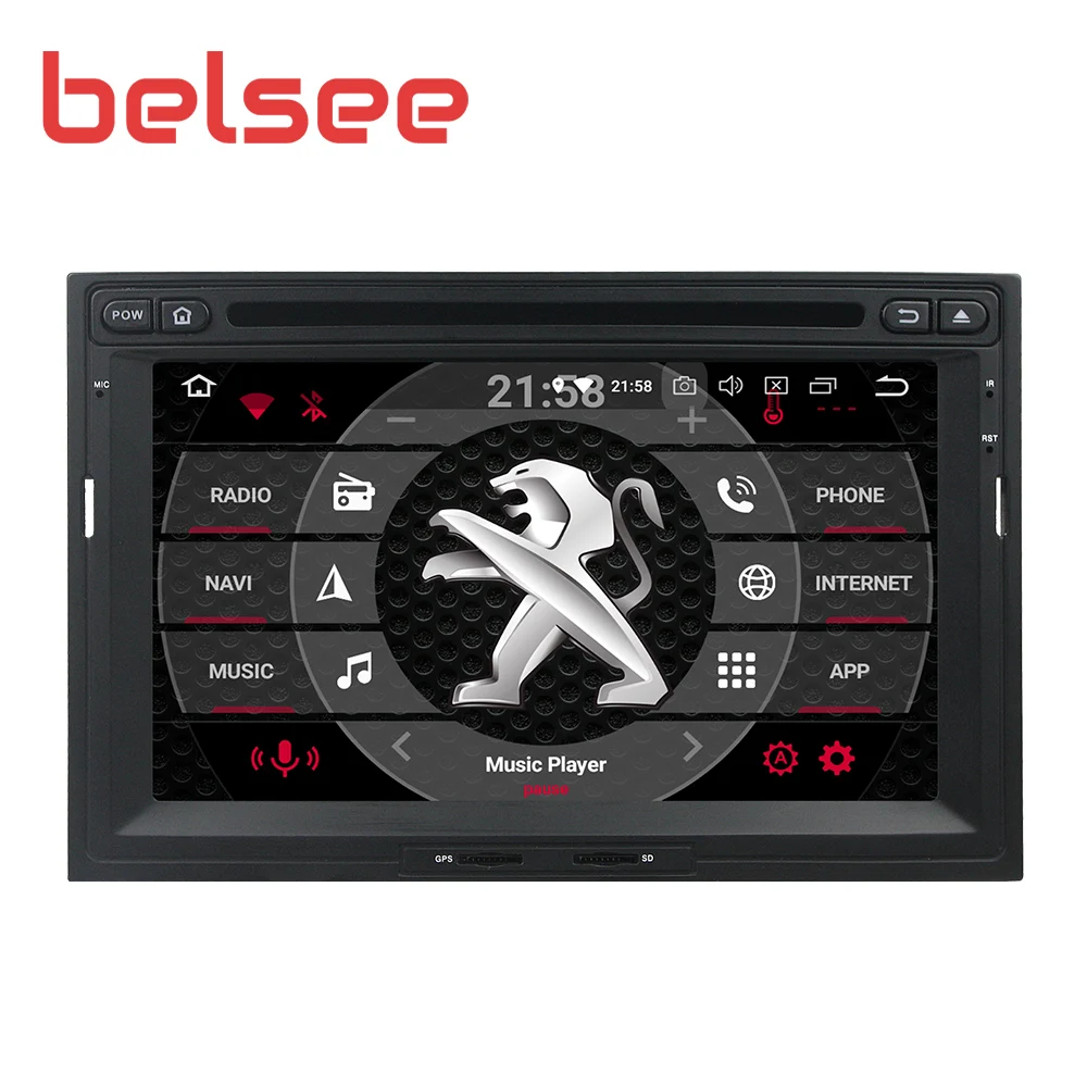 cheap Belsee 4GB+64GB Android 9.0 Radio for Peugeot 3008 5008 Partner 2010 2016 Car Stereo GPS Unit Autoradio DVD Player Sat Navi