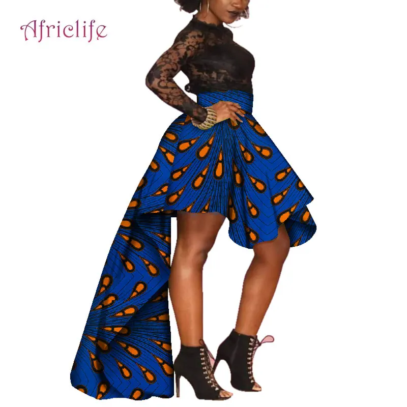 2019 Новая мода африканская Женская юбка летние юбки леди Пол-Длина элегантные vestidos Высокая талия винтажная длинная юбка WY4261