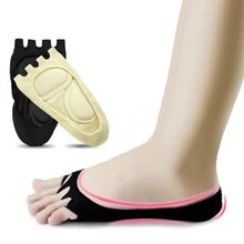 1 пара Женские носки для йоги быстросохнущие противоскользящие Топ для занятия танцами Пилатес носки для фитнеса спортивные дышащие хлопковые носки разделенные пальцами носки для йоги